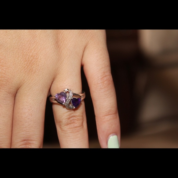 Kay Jewelers Jewelry Amethyst Double Heart Ring Poshmark